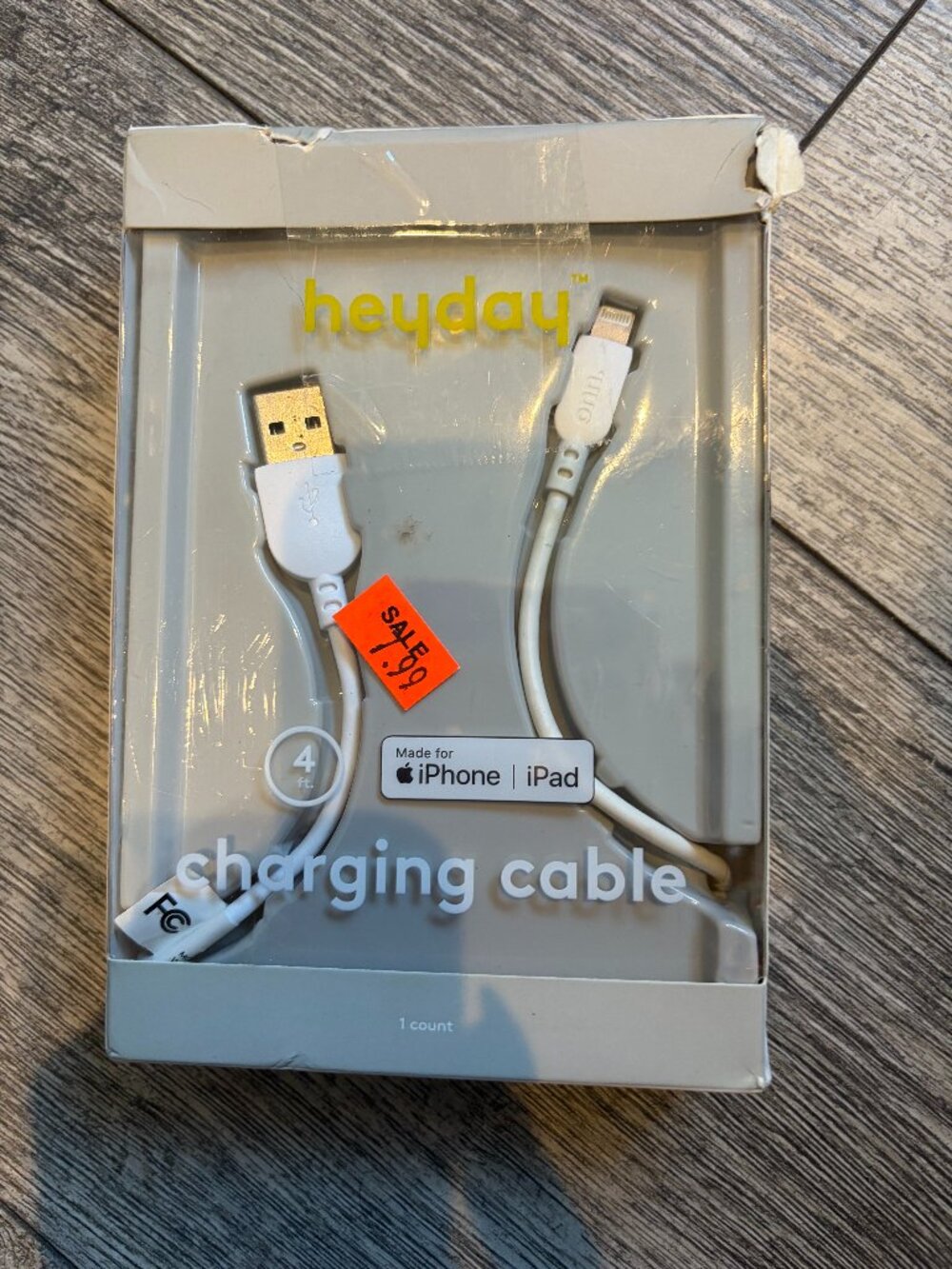 NWT Heyday 4' Cord Lightning to USB High Speed iPhone iPad Charger Cable DC 5V/3